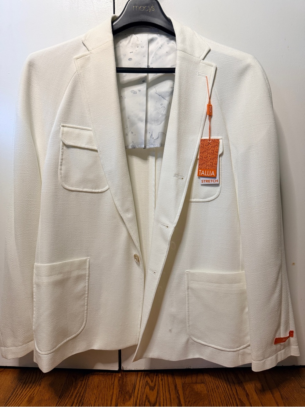 TALLIA Cream Stretch Blazer with Patch Pockets
